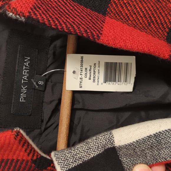 Pink Tartan red buffalo plaid jacket - Picture 4 of 10